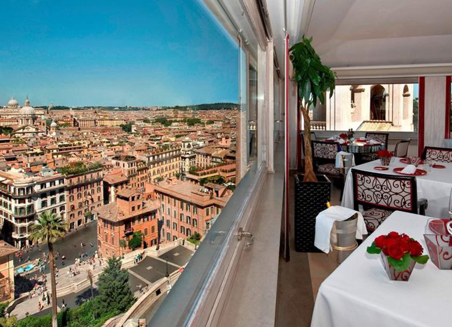 Restaurants de Rome: Hotel Hassler Vue du restaurant de l'hôtel Hassler, Rome, Italy