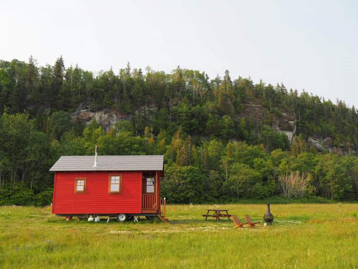 Mini-chalet sur roues du Domaine Floravie, Bas-Saint-Laurent