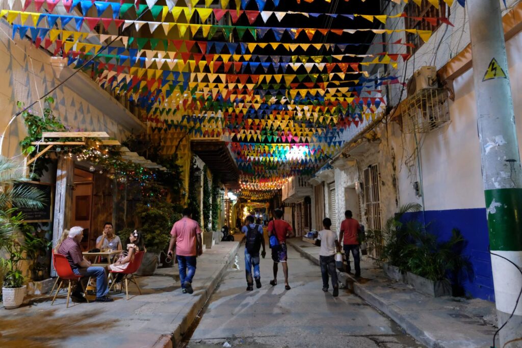 Festive street night in Getsemani
