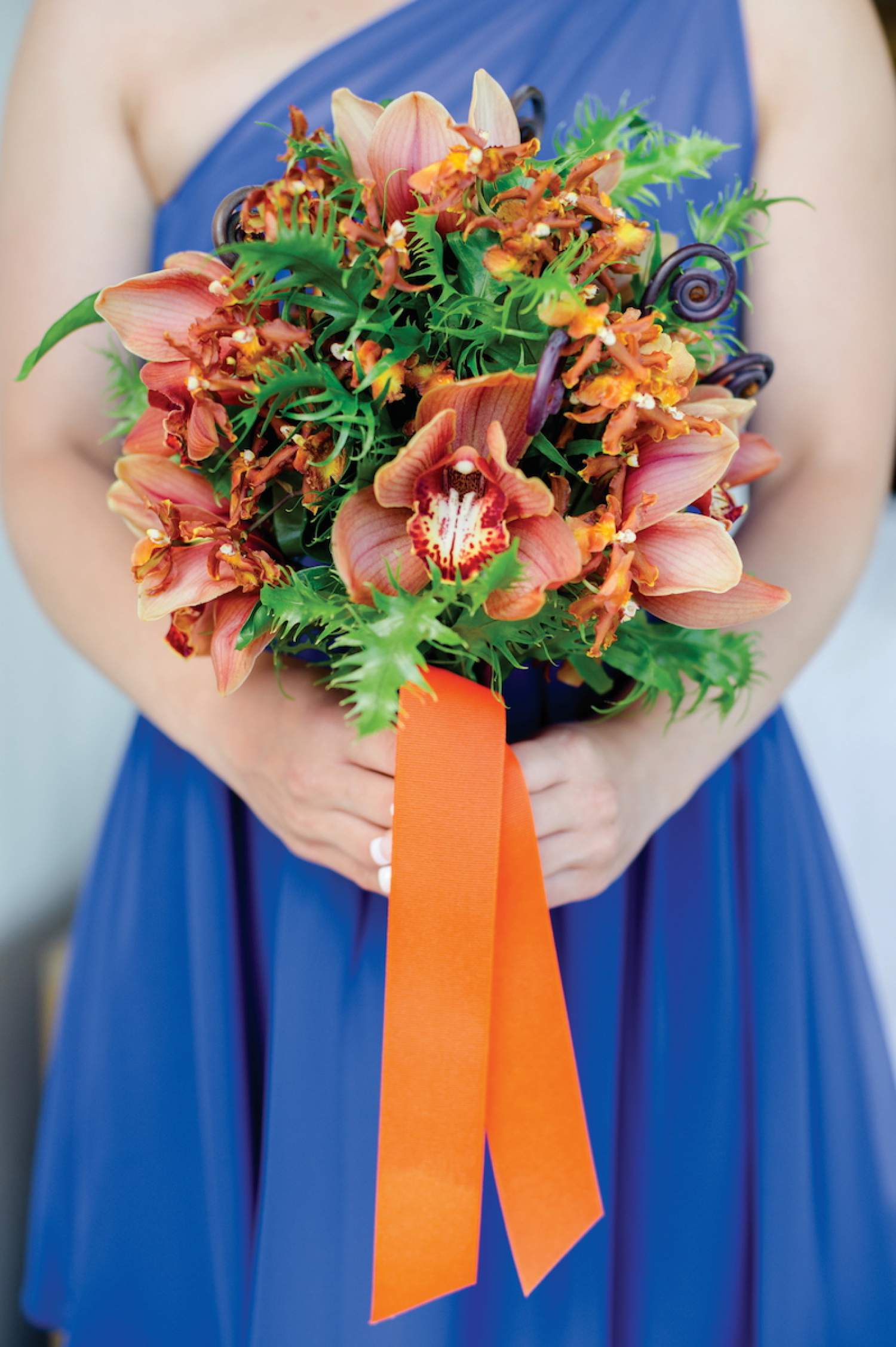 Bouquet d'orchidées pour un mariage sur la plage