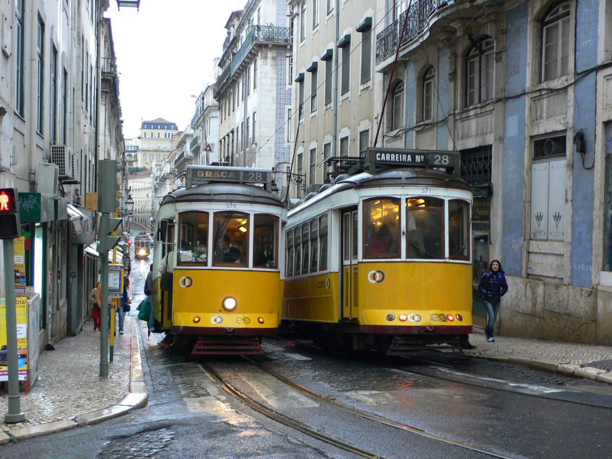 Trams 28 in Lisbon, Portugal