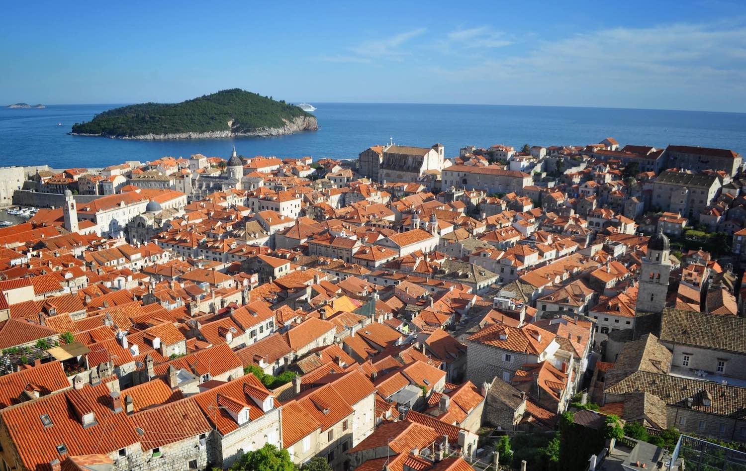 Panorama depuis les fortifications à Dubronik, Croatie