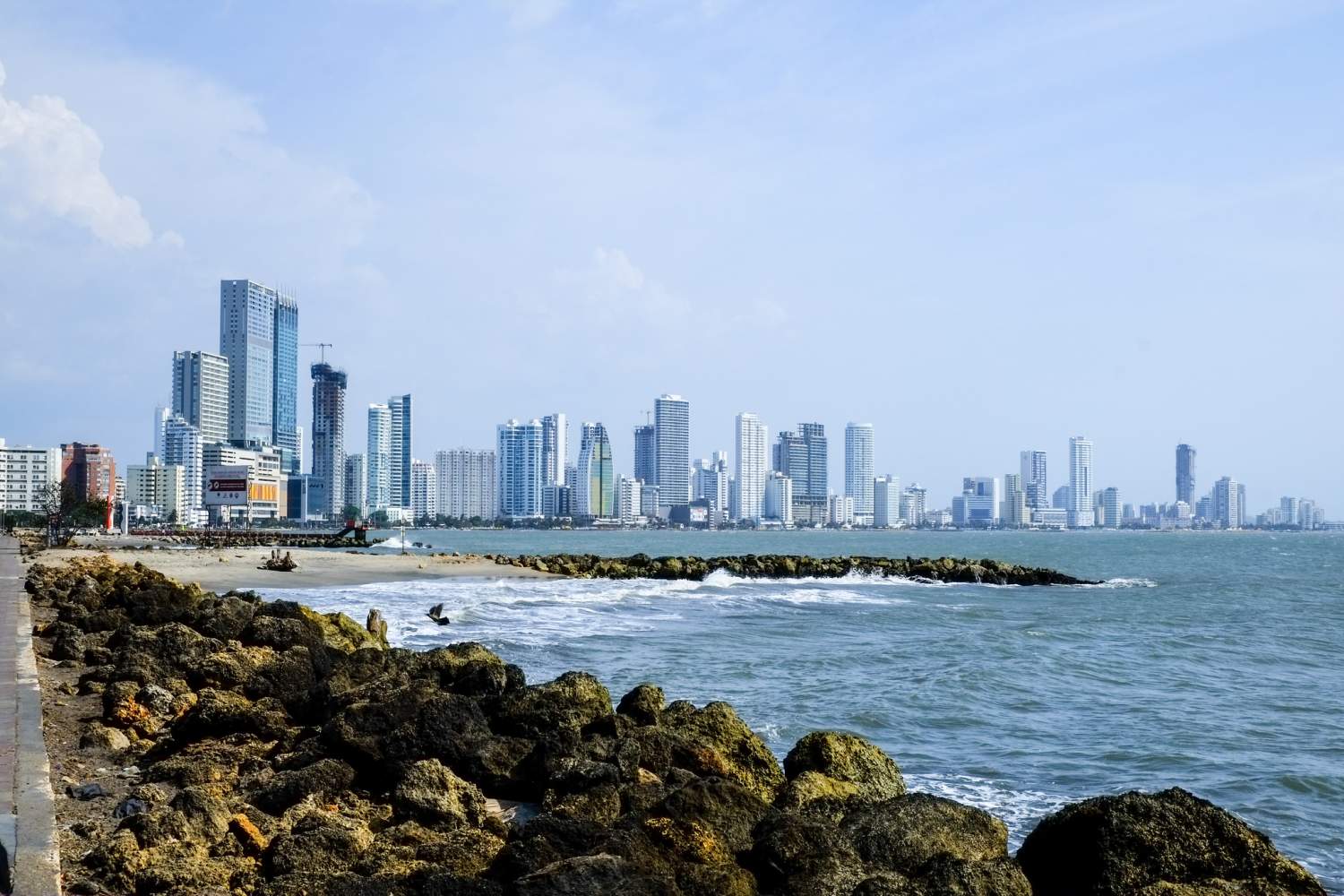 Bocagrande, plage longeant Carthagènes, Colombie