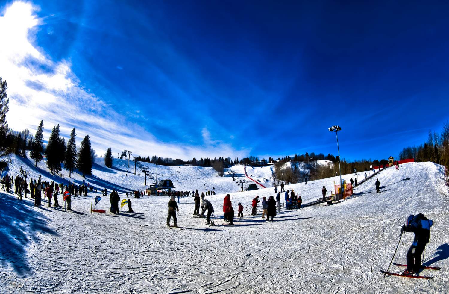 Skiing at Snow Valley ski club, Edmonton