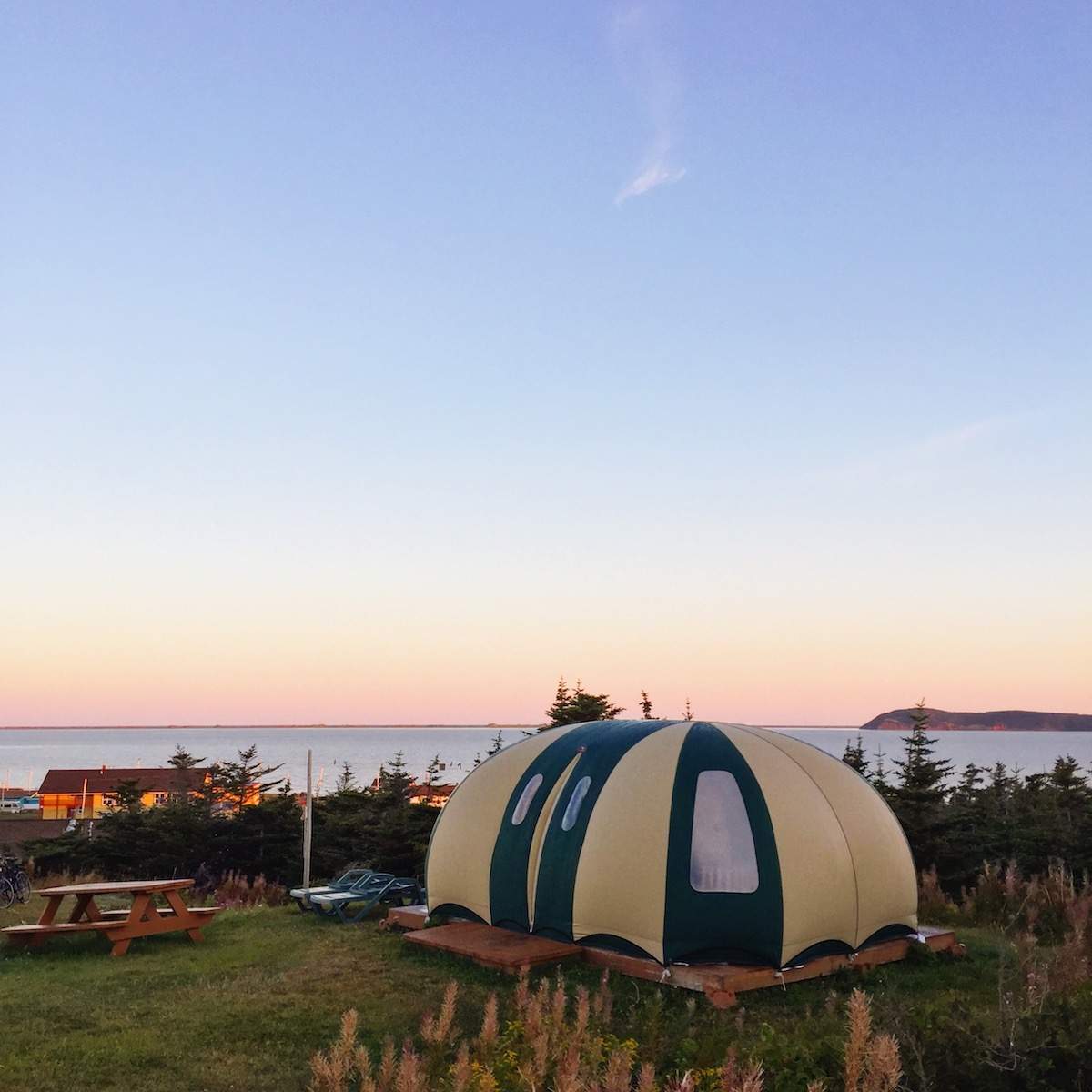 Tente bulle au camping La Salicorne