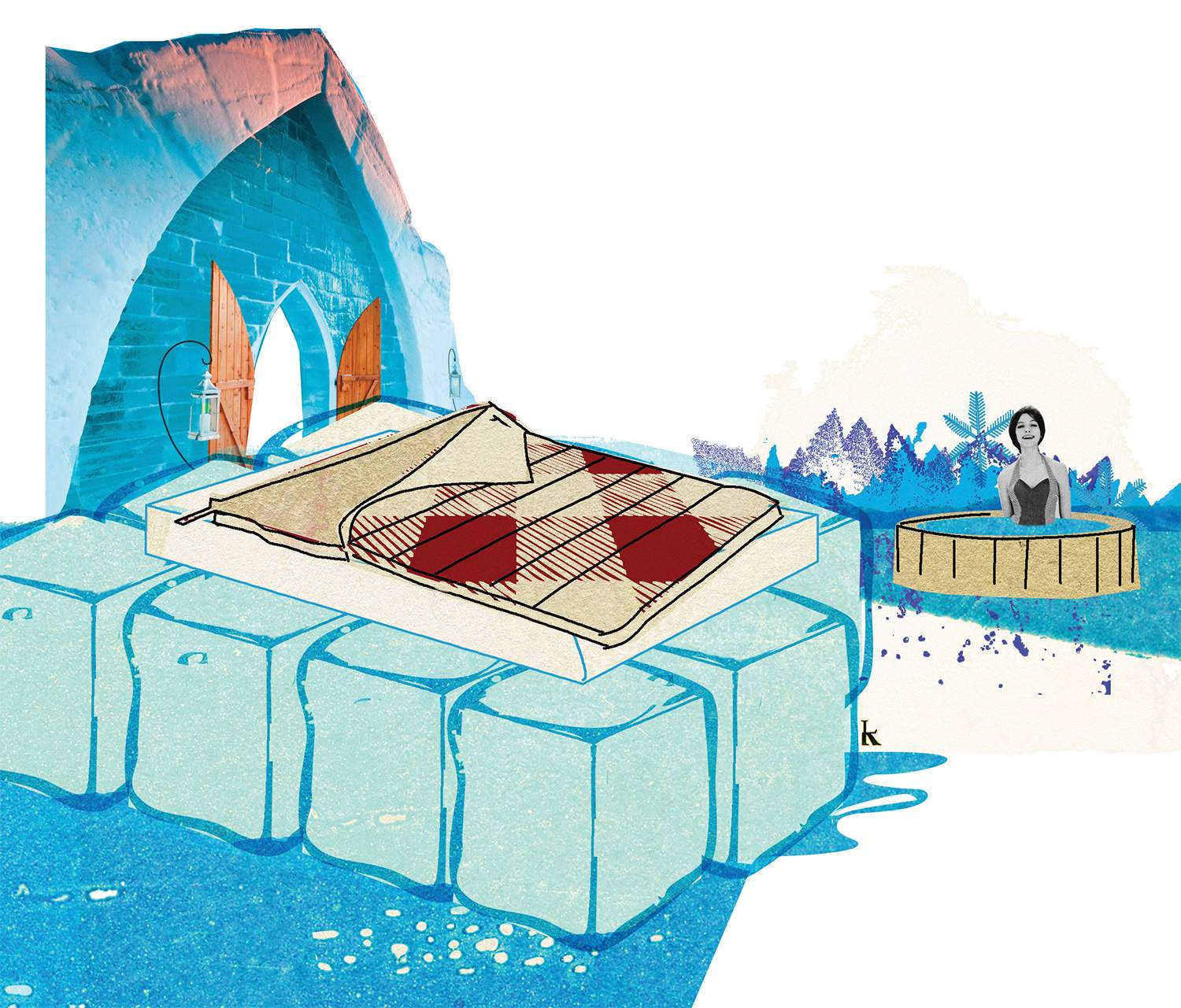 Ice hotel illsutration