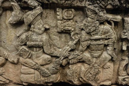 Gravure dans la pierre, bas relief, Ruines de Copan, Honduras