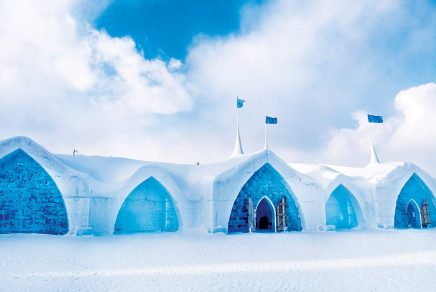 Exterior view of the Ice Hotel in Quebec