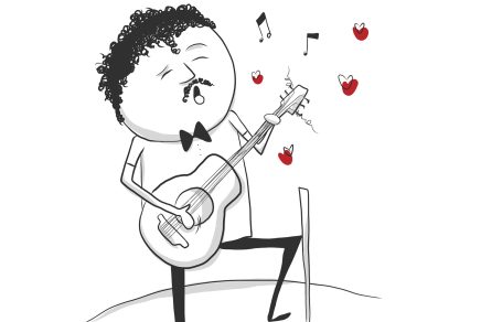 Bonhomme italien jouant de la guitare